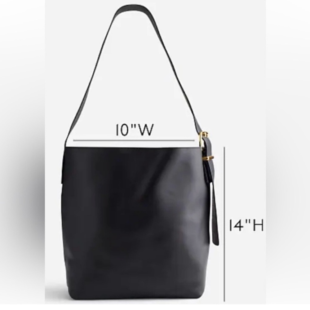 Madewell “The Essential” navy suede bucket bag deep indigo blue, gold buckle NEW - Picture 5 of 13